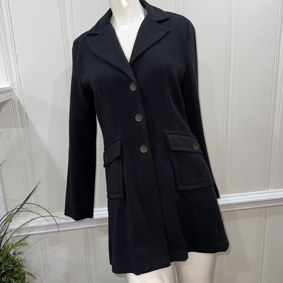 CAbi Jackets & Blazers - CAbi Black Long Button Coat #190 Womens Size 6